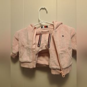 Tommy hilfiger baby pink track suit, size 56/NB